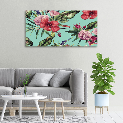 Canvas wall art Tropical flowers