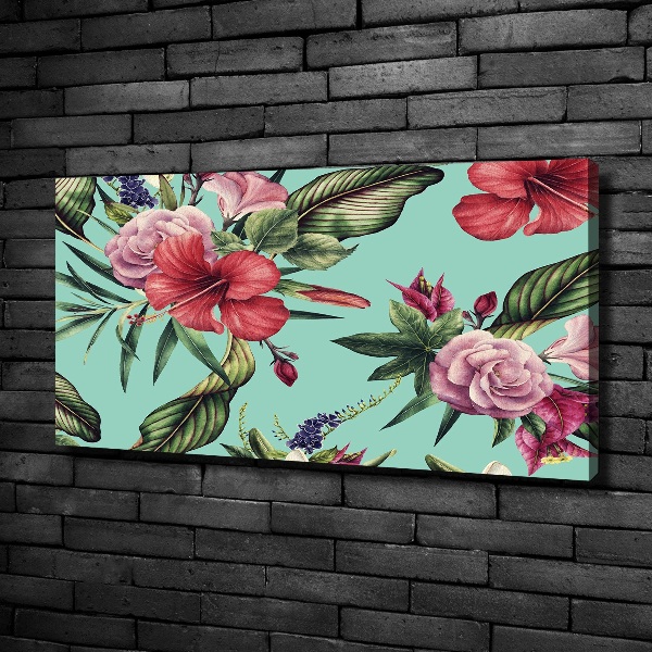 Canvas wall art Tropical flowers