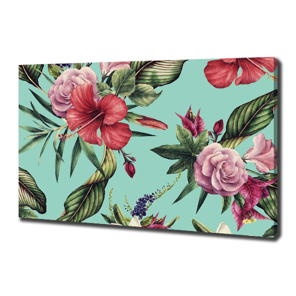 Canvas wall art Tropical flowers