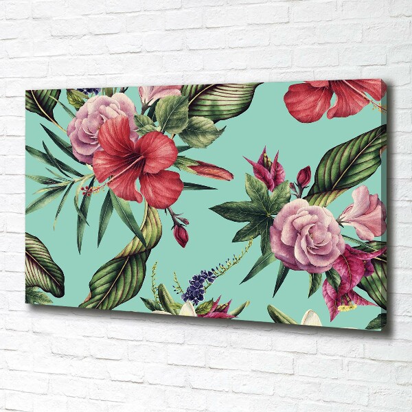 Canvas wall art Tropical flowers