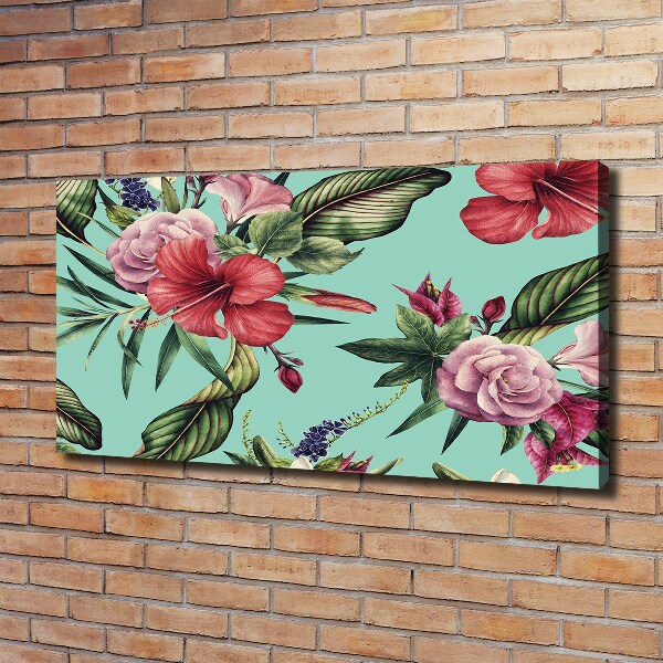 Canvas wall art Tropical flowers