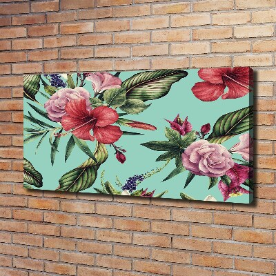 Canvas wall art Tropical flowers