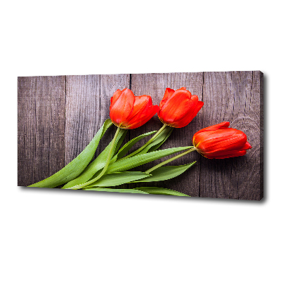 Canvas wall art Red tulips