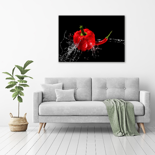 Canvas wall art Red peppers