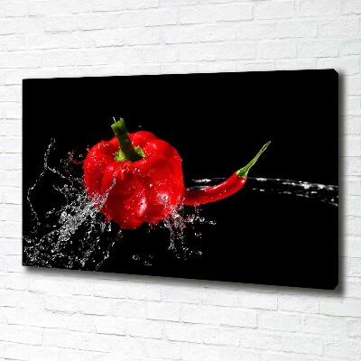 Canvas wall art Red peppers