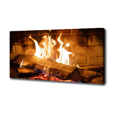 Canvas wall art Wood in the fireplace