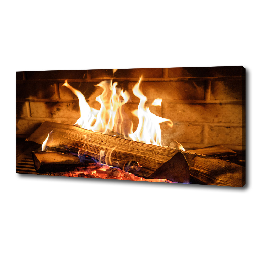 Canvas wall art Wood in the fireplace