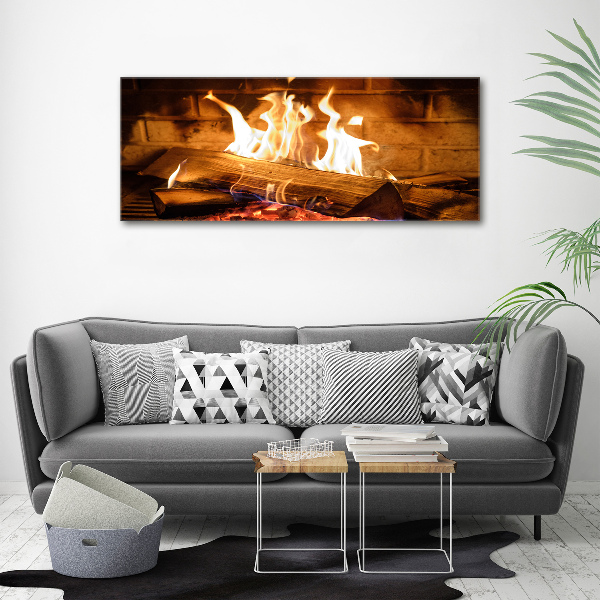 Canvas wall art Wood in the fireplace