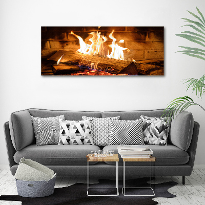 Canvas wall art Wood in the fireplace