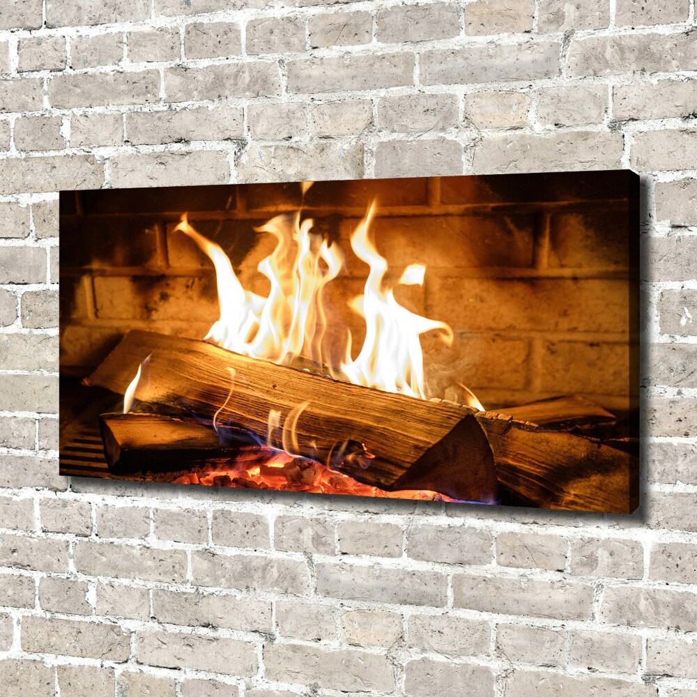 Canvas wall art Wood in the fireplace