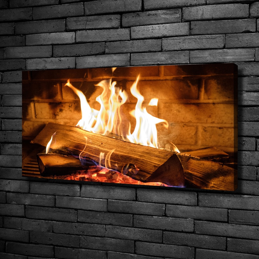 Canvas wall art Wood in the fireplace