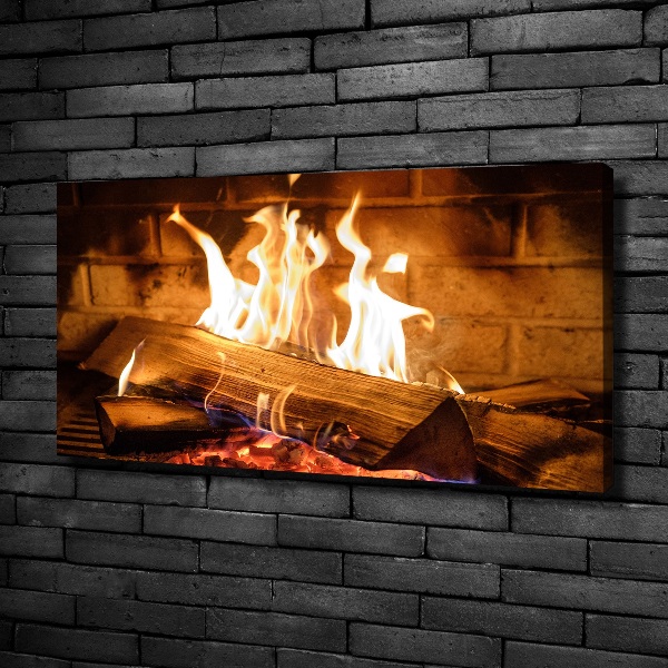 Canvas wall art Wood in the fireplace