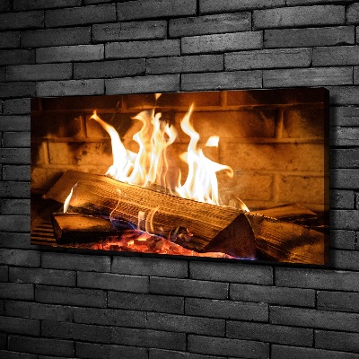 Canvas wall art Wood in the fireplace