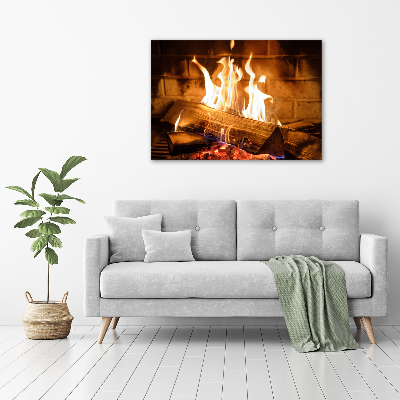 Canvas wall art Wood in the fireplace