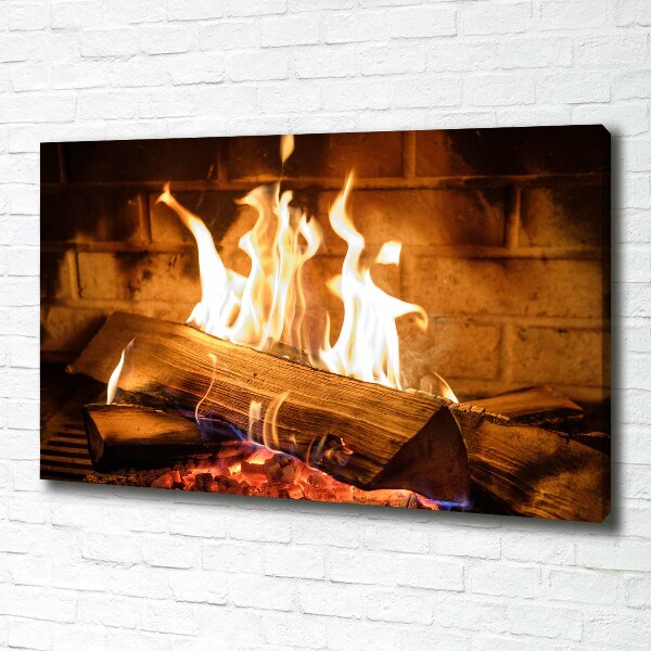 Canvas wall art Wood in the fireplace