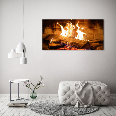 Canvas wall art Wood in the fireplace