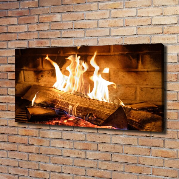 Canvas wall art Wood in the fireplace