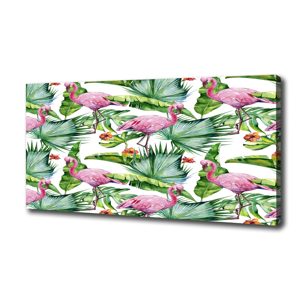 Canvas wall art Plants flamingos