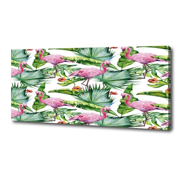 Canvas wall art Plants flamingos