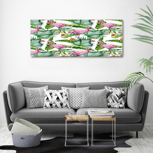 Canvas wall art Plants flamingos