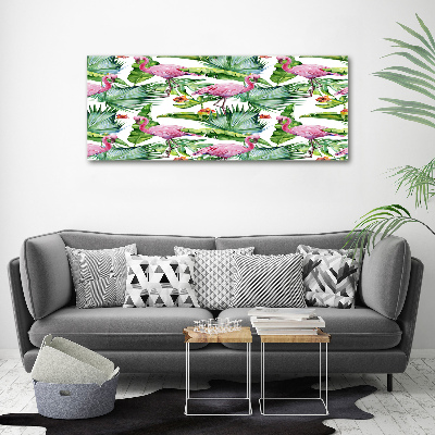 Canvas wall art Plants flamingos