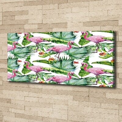 Canvas wall art Plants flamingos