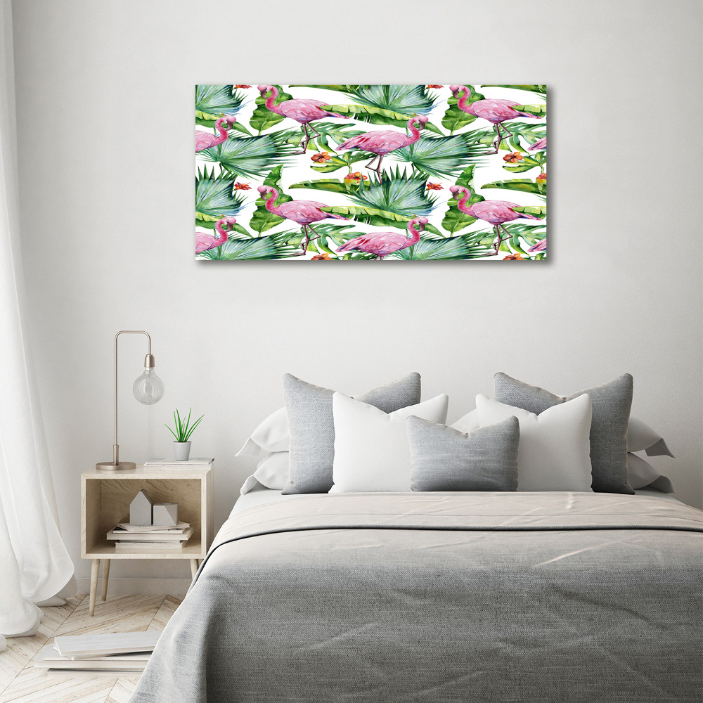 Canvas wall art Plants flamingos