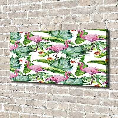 Canvas wall art Plants flamingos