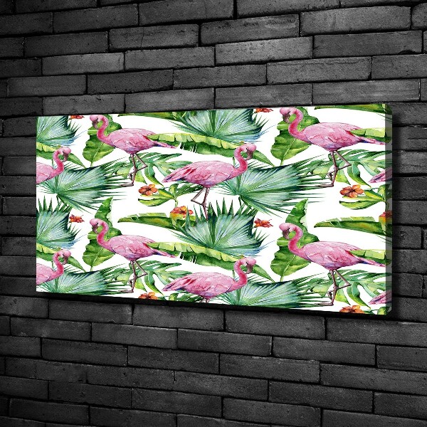 Canvas wall art Plants flamingos