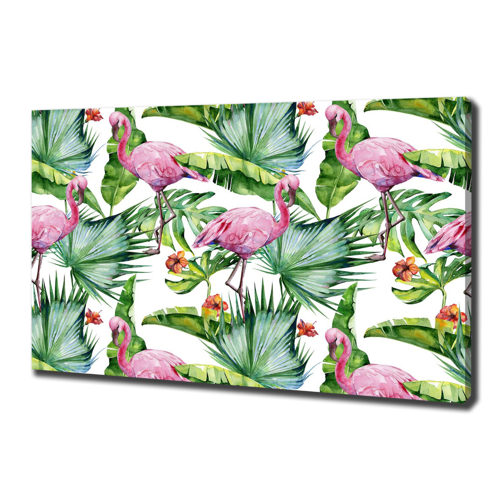 Canvas wall art Plants flamingos