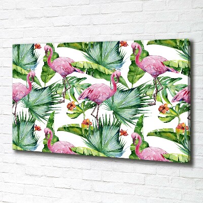 Canvas wall art Plants flamingos