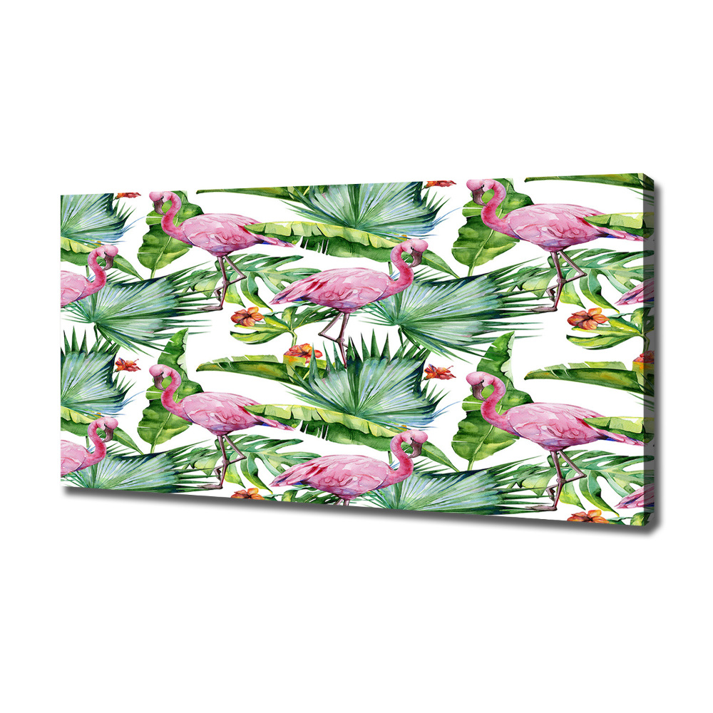 Canvas wall art Plants flamingos