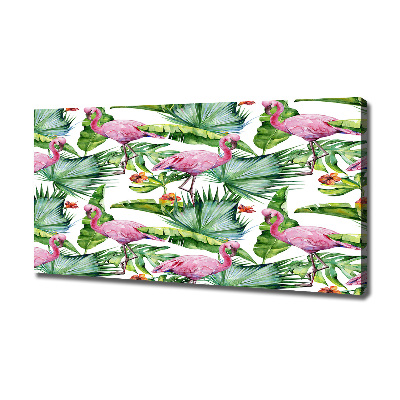 Canvas wall art Plants flamingos