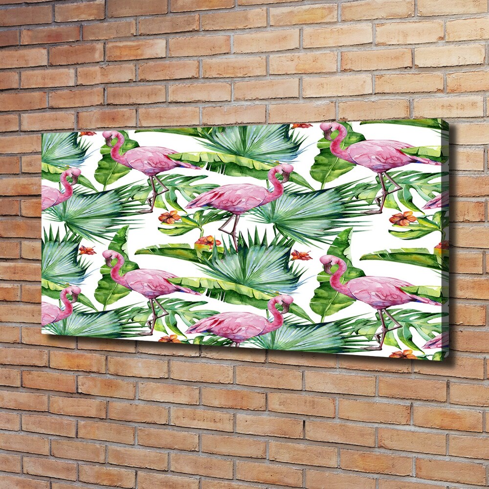 Canvas wall art Plants flamingos