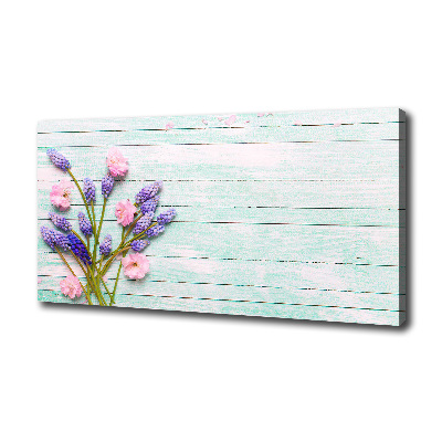 Canvas wall art Lavender on wood