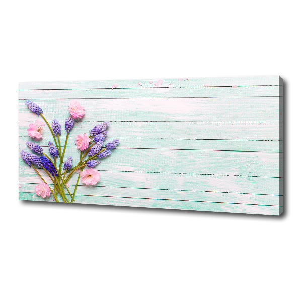 Canvas wall art Lavender on wood