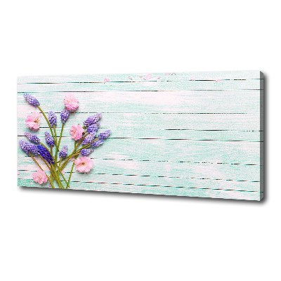 Canvas wall art Lavender on wood