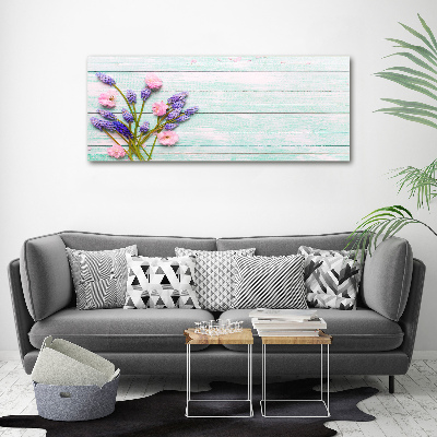 Canvas wall art Lavender on wood