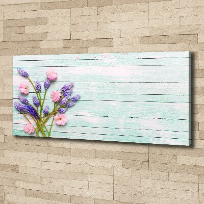 Canvas wall art Lavender on wood