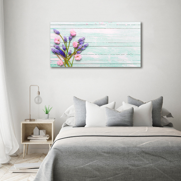 Canvas wall art Lavender on wood