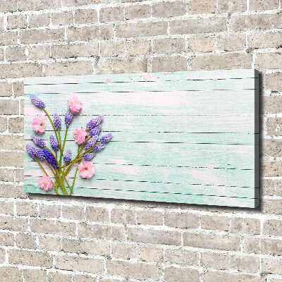 Canvas wall art Lavender on wood