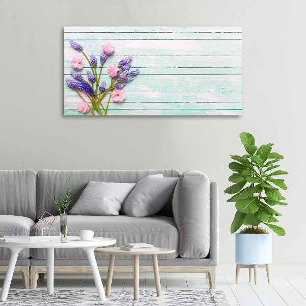 Canvas wall art Lavender on wood