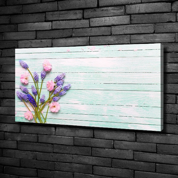 Canvas wall art Lavender on wood