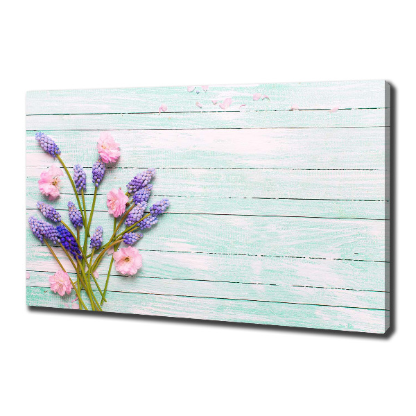 Canvas wall art Lavender on wood