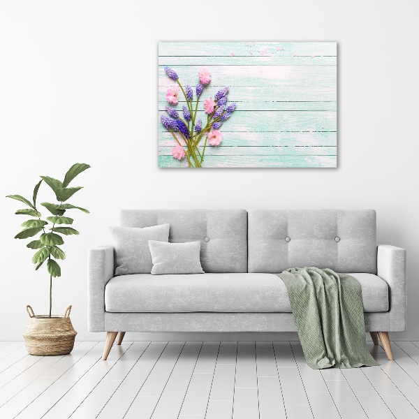 Canvas wall art Lavender on wood