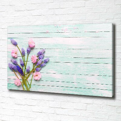 Canvas wall art Lavender on wood