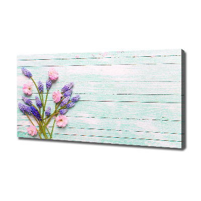 Canvas wall art Lavender on wood