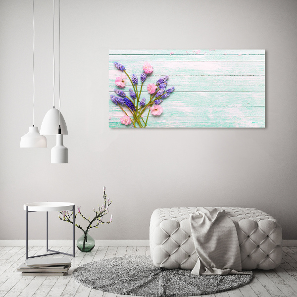 Canvas wall art Lavender on wood