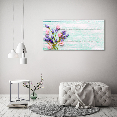 Canvas wall art Lavender on wood