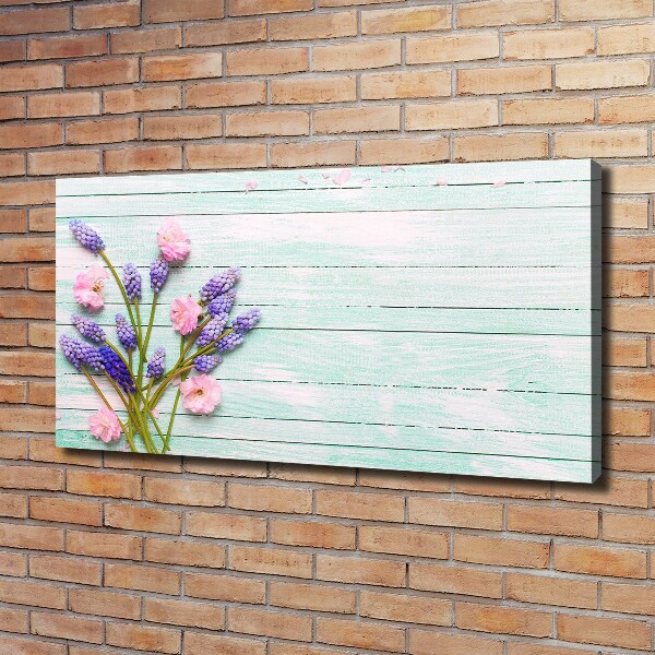 Canvas wall art Lavender on wood